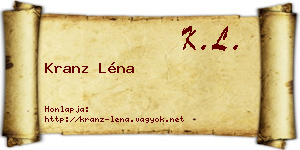 Kranz Léna névjegykártya
